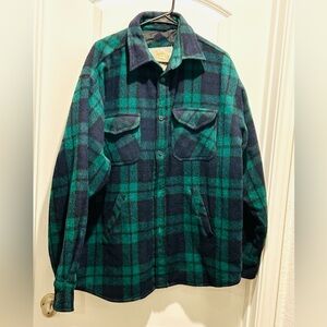 Tweed River Outfitters Men’s Lucky Green Plaid Shirt Wool Blend Jacket Sz XL